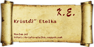 Kristó Etelka névjegykártya