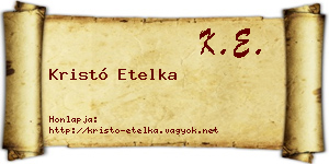 Kristó Etelka névjegykártya