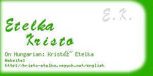 etelka kristo business card